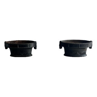 Antique Cast Iron Planters, Set of 2 For Sale