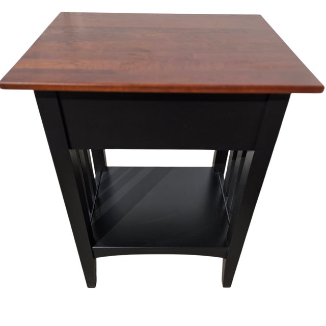 1990s Ethan Allen American Impressions Nightstand End Side Table Mission Arts Crafts For Sale - Image 9 of 12