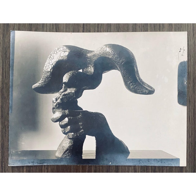 Printmaking Materials Marc Vaux, Vintage Silver Gelatin Photograph Jacques Lipchitz Bronze Sculpture Photo Signed, 1933 For Sale - Image 7 of 8