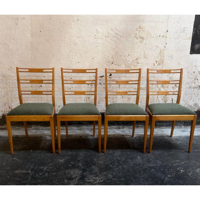 Mid-Century Modern Vintage Mid-Century Swedish Modern Birch Dining Chairs - Set of Four Restored For Sale - Image 3 of 11