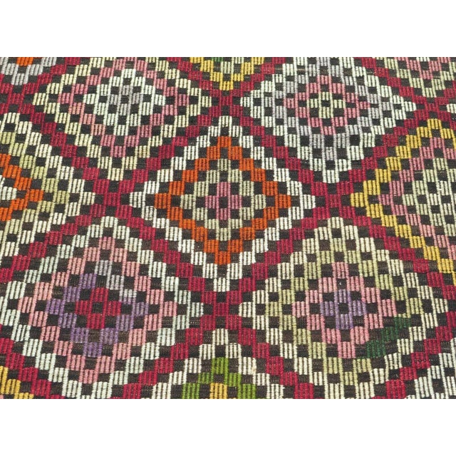 Orange Vintage Turkish Kilim Rug - 75" X 115" For Sale - Image 8 of 12