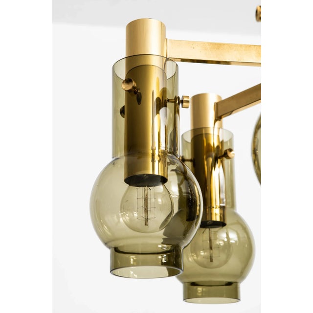 Brass and Glass Ceiling Lamp by Hans-Agne Jakobsson, 1950s For Sale - Image 6 of 9
