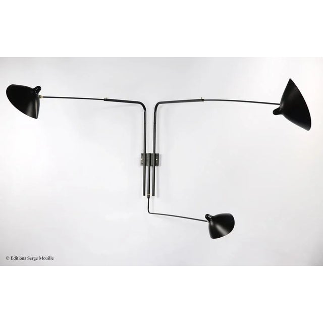 Sconce with Four Rotating Straight Arms by Serge Mouille For Sale - Image 4 of 13