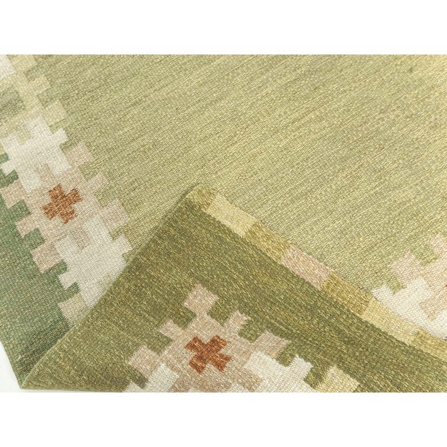 Textile Doris Leslie Blau Swedish Vintage Geometric Flatweave Rug By Ingegerd Silow For Sale - Image 7 of 7