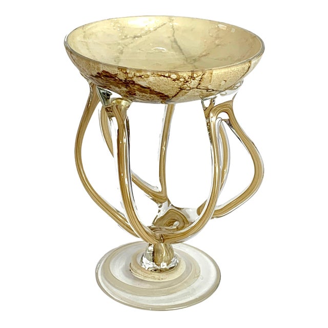 Vintage Josefina Blown Art Glass Octopus Pedestal Dish For Sale - Image 10 of 10