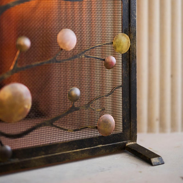 Mid-Century Modern Tobacco Origin Mid Century Modern Fireplace Screen For Sale - Image 3 of 12