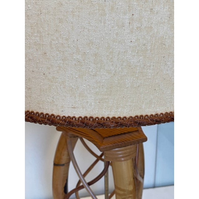 Reduced-Mid 20 Th Century Coastal Bamboo Safari Lamp For Sale In Miami - Image 6 of 6