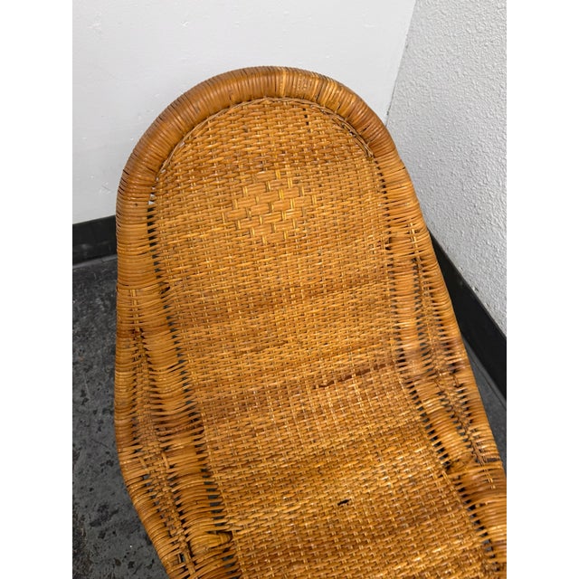 Wood Rattan Scoop Back Side Chair, Vintage For Sale - Image 7 of 12