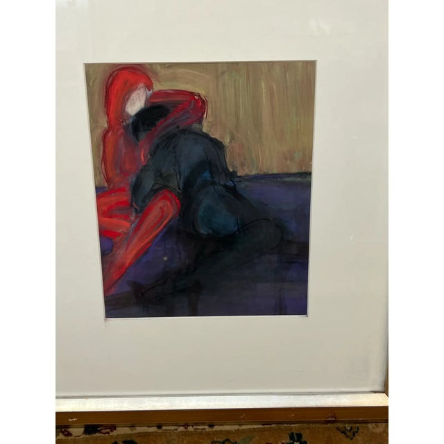 Abstract Expressionism Nancy Willis Two Spies in Red Painting, Circa 1980 For Sale - Image 3 of 11