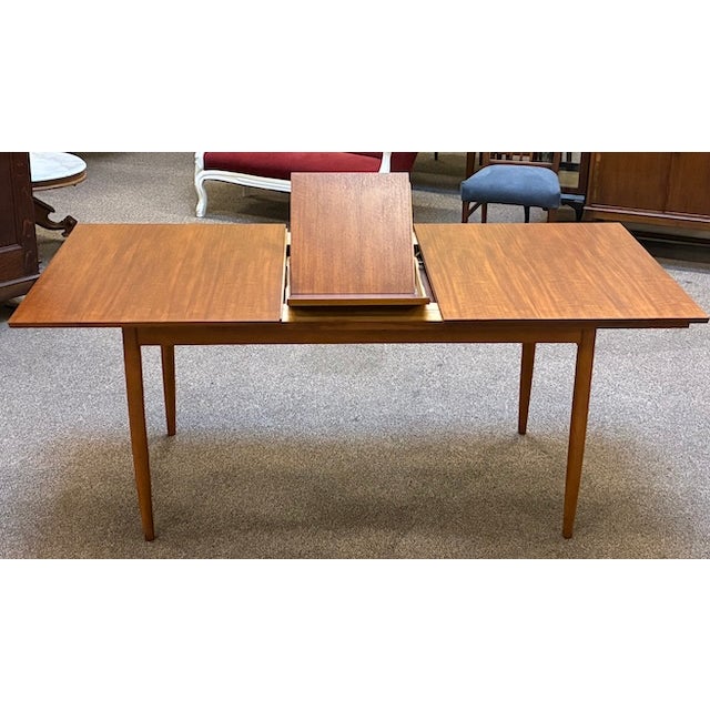 Teak Dining Table With 3 Butterfly Leaf Extensions Uk Import C. 1960's For Sale - Image 10 of 18