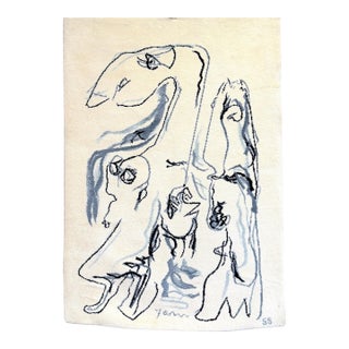 Large Scandinavian Abstract Wool Tapestry, by Asger Jorn (CoBrA) circa 1955 For Sale