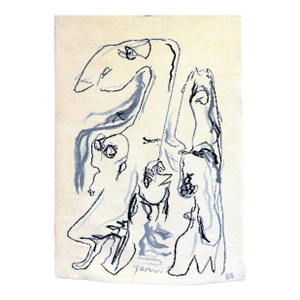 Large Scandinavian Abstract Wool Tapestry, by Asger Jorn (CoBrA) circa 1955