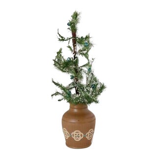 Mini Vintage Feather Tree in Doulton Lambeth Pot For Sale