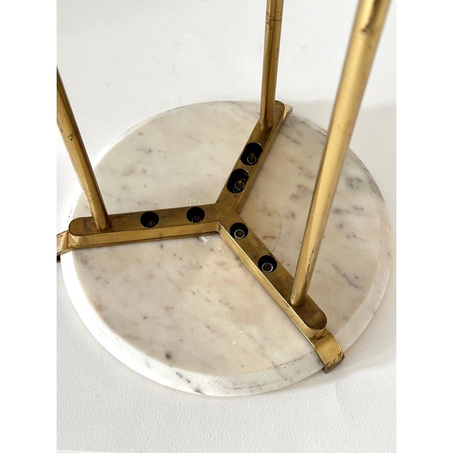 Brass and Marble Tripod Accessory or Drinks Table For Sale - Image 11 of 12