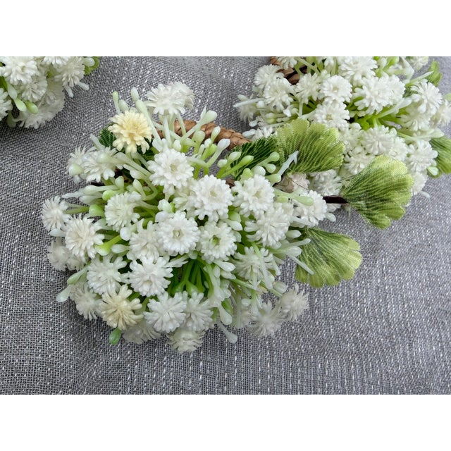White Green Floral Napkin Ring - Set of 10 For Sale - Image 12 of 16