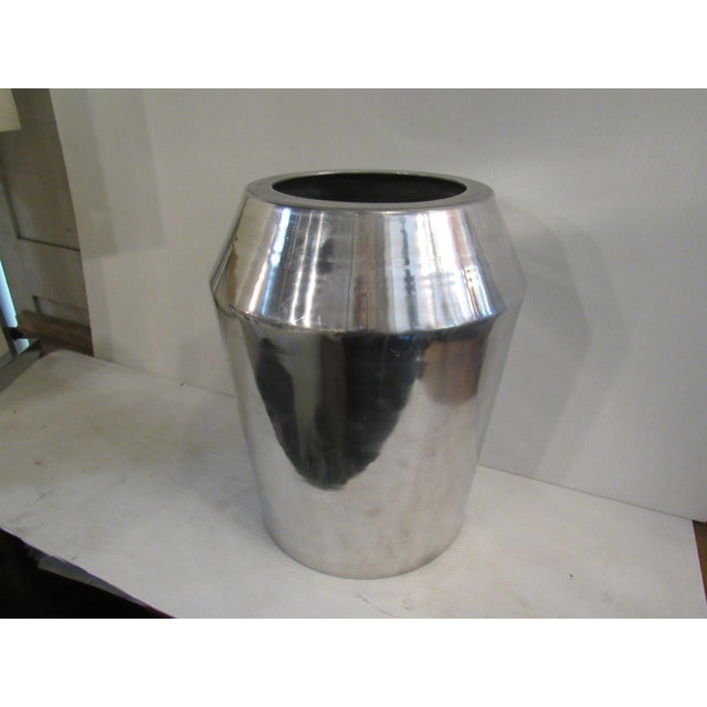 Industrial Metal Vase For Sale - Image 4 of 8