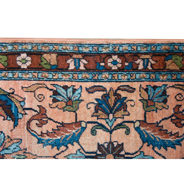 Salmon Early 20th Century Persian Lilihan Rug For Sale - Image 8 of 13