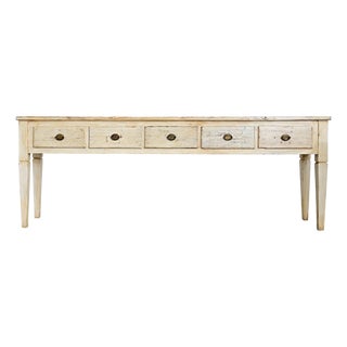 Swedish 19th Century Painted Server with Five Drawers For Sale