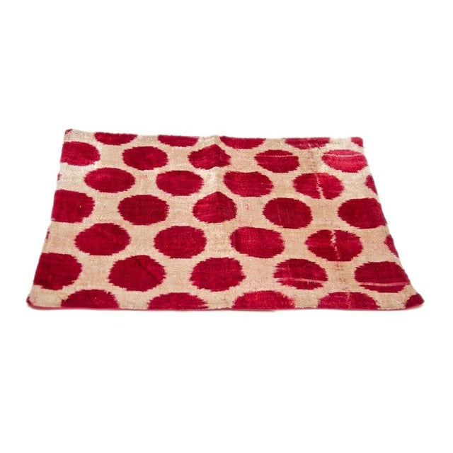 Vintage Square Pillow Sham in Red & Silver For Sale