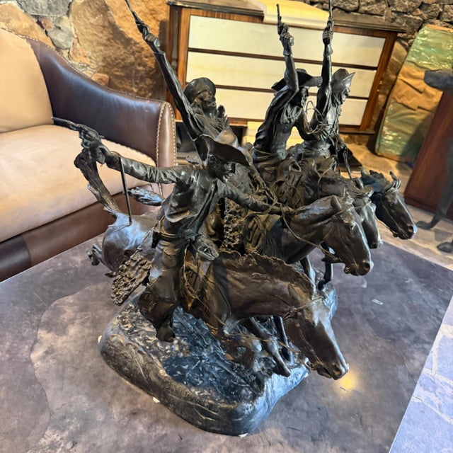Arge Bronze Sculpture "Coming Through the Rye" Frederic Remington For Sale - Image 18 of 18