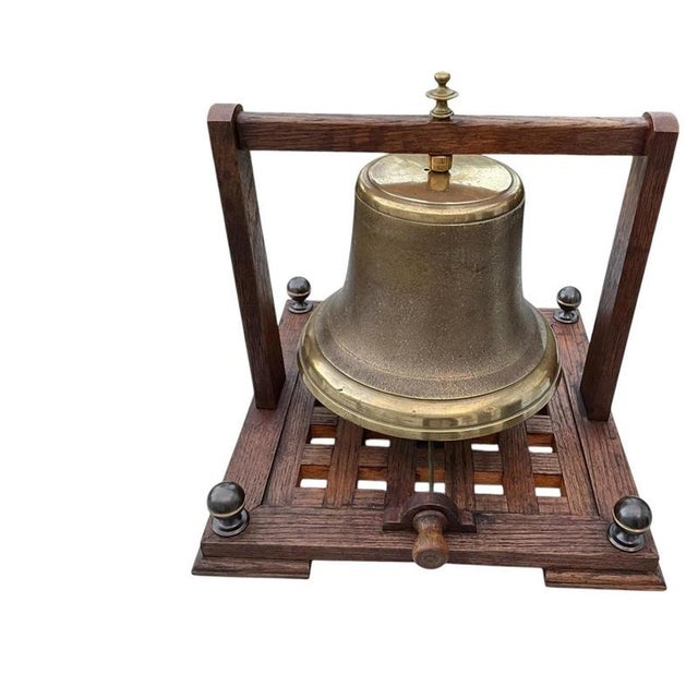 Large Antique Bronze Bell, College, Ship or Servants Bell, 1880 For Sale - Image 12 of 12