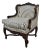 Vintage Carved Oak Country French Style Boudoir Chair For Sale