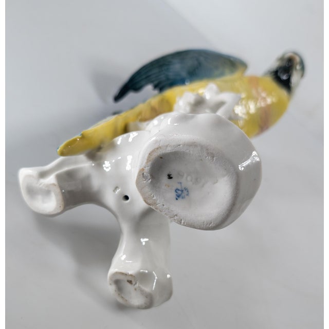Early 20th Century German Porcelain Macaw Parrot Figure by Karl Ens For Sale - Image 9 of 10