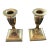 Pair Midcentury Vintage Polished Brass Georgian Style Candle Holders Candlesticks 4.5" For Sale