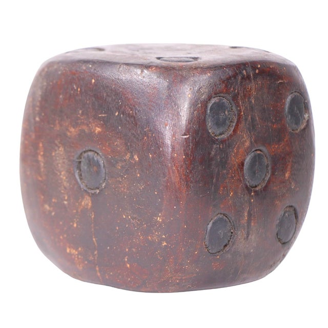 Mid 20th Century Large Folk Art Carved Wood Dice For Sale - Image 5 of 9