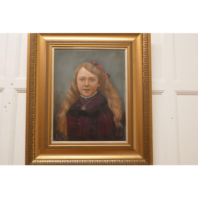 Late 19th Century Portrait of a Young Girl, 1870, Oil on Canvas, Framed For Sale - Image 5 of 9