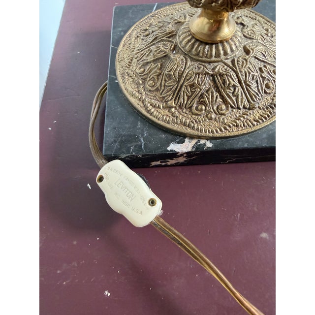 Metal Victorian Tabletop Electric Five-Arm Candelabra Table Lamp For Sale - Image 7 of 11