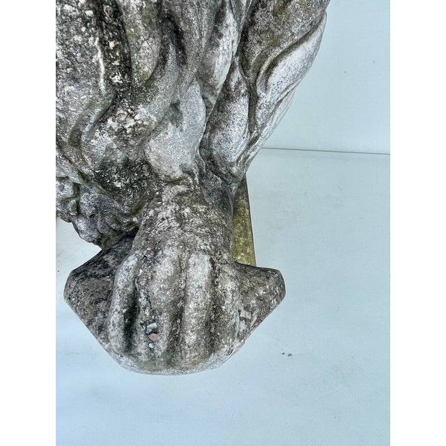 1960s 1960s Cast Stone Lions Garden Statues - Set of 2 For Sale - Image 5 of 10