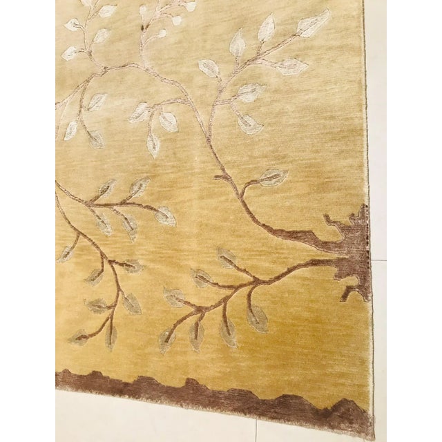 Nepalese Rug with Leaves and Branches, 1980s For Sale - Image 12 of 17