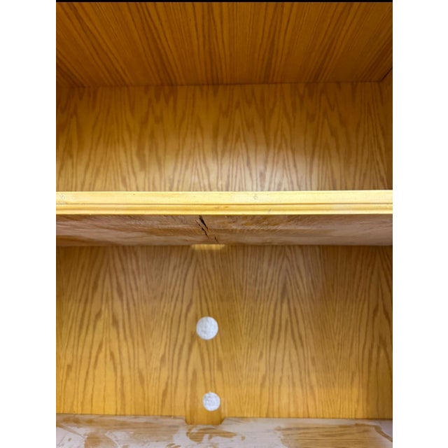 Contemporary Oak Wood Media Cabinet For Sale - Image 3 of 6