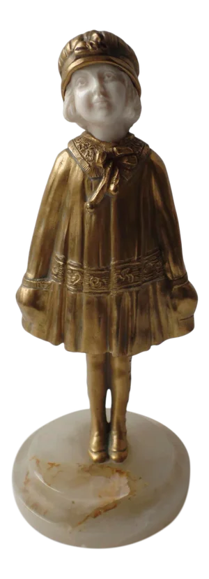 1920s Demetre Chiparus Young Girl in Hat Figurine