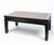 A Chinese black lacquered kang-style coffee tables with a rectangular top, woven rattan inset panel, mitered black lacquer...