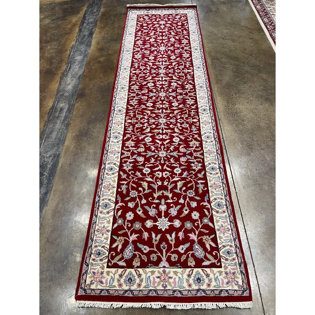 1990s Handwoven Persian Design Indian Rug - 2'8" X 9'9" For Sale In Dallas - Image 6 of 6