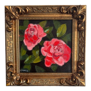 Chicago Artist George T. Chakos Little Gem Series: "Blushing Blooms" For Sale