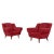 Modern mid century style lounge chairs. The set of chairs are newly upholstered and refinished. The chairs are done in a...