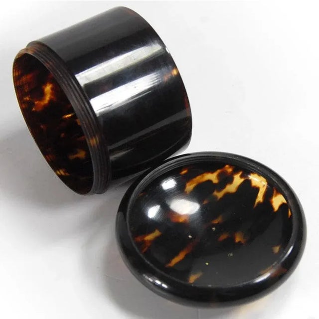 Plastic 19th Century Edwardian Faux Tortoiseshell Small Container by J.C. Vickery, 1890s For Sale - Image 7 of 11