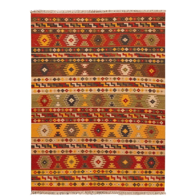 21st Century Contemporary Kilim Rug 5 '8'' X 7' 8'' For Sale