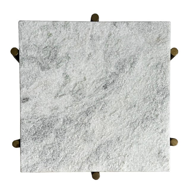 Luna Stone & Bronze Side Table For Sale - Image 10 of 14