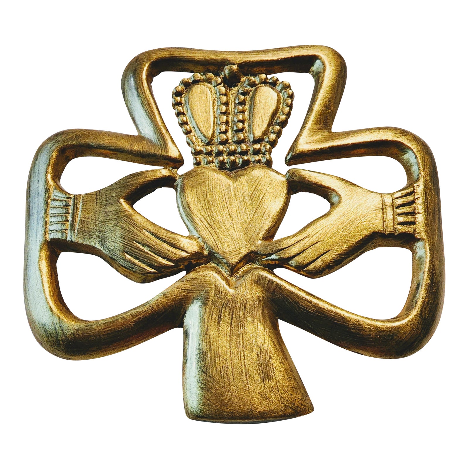 Vintage 1960s Shamrock Traditional Brass Irish Door Knocker Chairish
