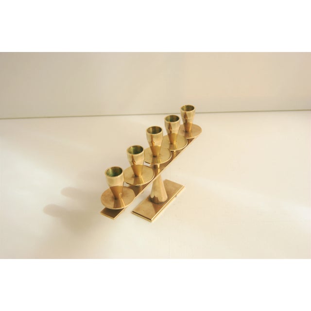 Mid-Century Modern Brass Candle Hold From Kara Denmark 1960s. For Sale - Image 10 of 10