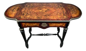 19th Century French Marquetry Table, 1860