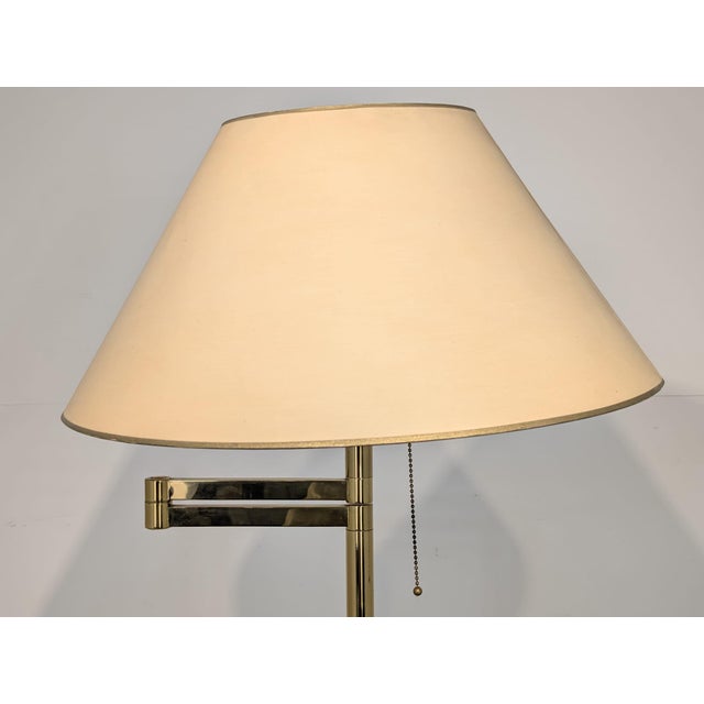Brass Floor Lamp with Folding Arm For Sale - Image 3 of 14