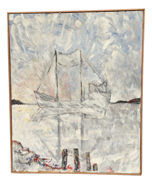 Michael Hertzman, Silhouette of the Boat, 1992, Oil on Canvas, Framed