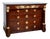 Antique Empire Style Chest of Drawers in Mahogany Veneer with a Gray Bardiglio Marble Top, France, Early 19th Century For Sale