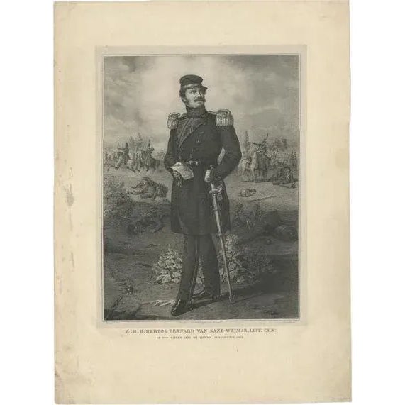 Desguerrois, Portrait of Prince Bernhard of Saxe-Weimar-Eisenach, Print For Sale - Image 6 of 6