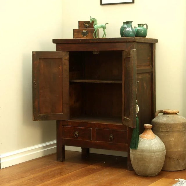 Chinese Walnut Storage Cabinet For Sale - Image 12 of 13